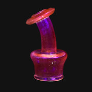 710 Pipes Smoke Shop Kadabra Ghost2 peachy glass dry top accessory with a curved neck and vibrant translucent finish.