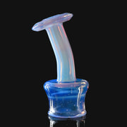 710 Pipes Smoke Shop Kadabra Ghost2 dry top in moonstone glass with a translucent blue iridescent finish.