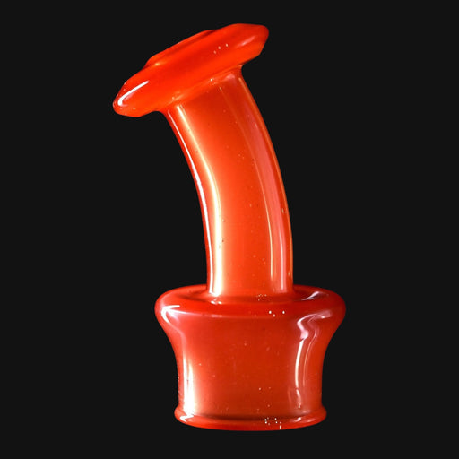 710 Pipes Smoke Shop Kadabra Ghost2 dry top in hot sauce red glass, featuring a curved neck and flared base.