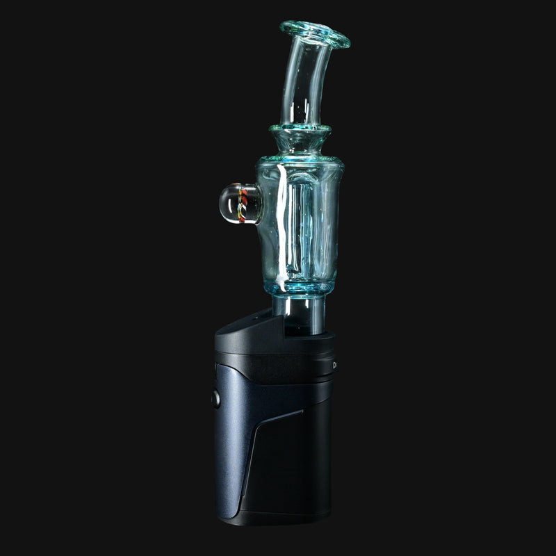 710 Pipes Smoke Shop Kadabra Ghost2 glass bubbler attachment with UV reactive accents and intricate milli design.