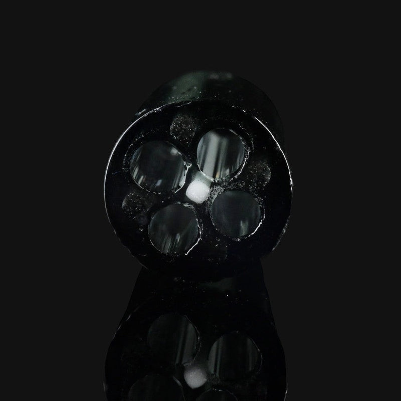 710 Pipes Smoke Shop Kadabra black and UV glass filter tip featuring a four-hole airflow design.