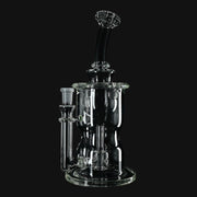 Kadabra Hourglass Torus Incycler clear glass dab rig from 710 Pipes Smoke Shop with intricate recycler design.