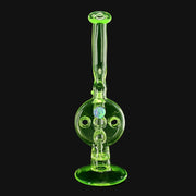 Kadabra Ion Swiss Rig in neon green glass with opal inlay, available at 710 Pipes Smoke Shop.