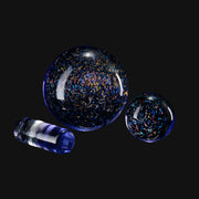 710 Pipes Smoke Shop Kadabra Slurper Set #2 featuring blue glass spheres and a pillar with iridescent glitter flecks.