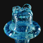 710 Pipes Smoke Shop blue glass Kadabra spinner cap with crushed opal for 25mm banger
