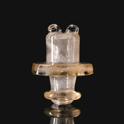 710 Pipes Smoke Shop Kadabra Switch2 faceted glass spinner cap in orange shimmer with a unique airflow design.