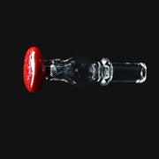 710 Pipes Smoke Shop Kadabra Switch2 clear glass joystick carb cap with a vibrant red top.