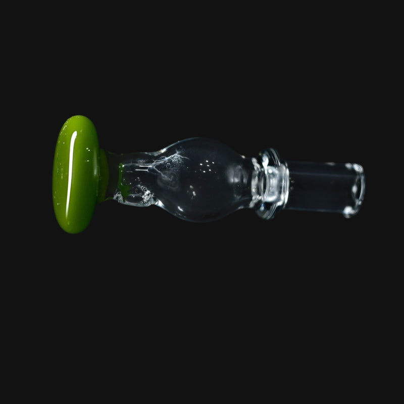 710 Pipes Smoke Shop Kadabra Switch2 clear glass joystick carb cap with a vibrant green handle.