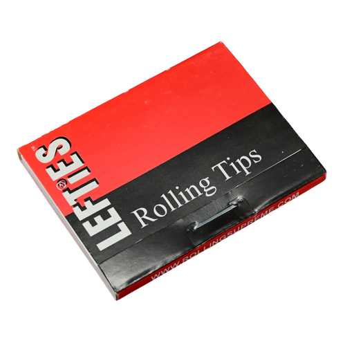 710 Pipes Smoke Shop Lefties rolling tips in a red and black cardboard booklet