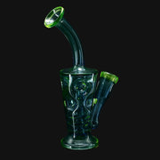 710 Pipes Smoke Shop LICIT Glass Savage Pico Rig, a small green glass water pipe with two turbine percs and a 10mm joint.