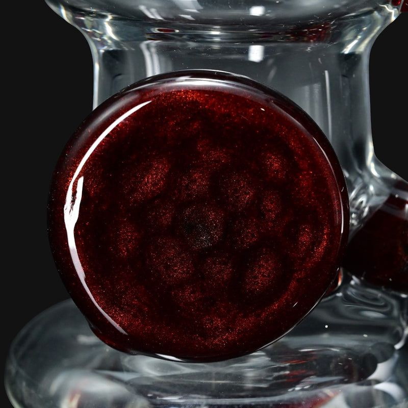710 Pipes Smoke Shop Local Water Pipe 100, clear glass with a metallic red circular accent.