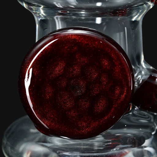 710 Pipes Smoke Shop Local Water Pipe 100, clear glass with a metallic red circular accent.