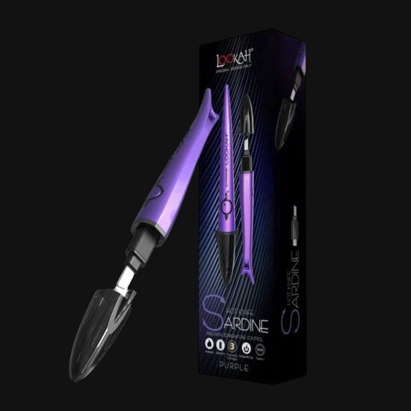 710 Pipes Smoke Shop Lookah Sardine purple electric heated dab tool with ceramic tip and protective travel cap