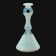 710 Pipes Smoke Shop Mad Machete Matt Full Color Jammer, white glass with blue swirls, unique design