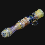 710 Pipes Smoke Shop Matty White Carnival Milli one hitter glass pipe with intricate colorful swirl patterns