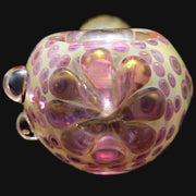 710 Pipes Smoke Shop Matty White ISO dotted fume glass spoon pipe with iridescent pink flower pattern