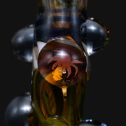 710 Pipes Smoke Shop Matty White glass one hitter pipe featuring a detailed Sideshow Bob character marble inlay