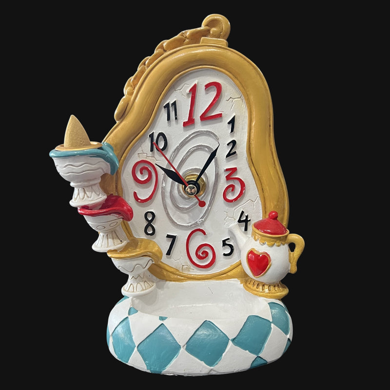 710 Pipes Smoke Shop melting clock backflow incense cone burner with whimsical teapot and blue diamond base
