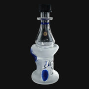 710 Pipes Smoke Shop Moocah Glass bottle with blue color uptake, 8 inches tall, 10mm joint.