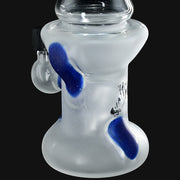 710 Pipes Smoke Shop Moocah Glass bottle with blue color uptake accents, 8 inches tall, 10mm joint.