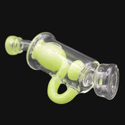 710 Pipes Smoke Shop OJ Flame Incycler Peak Top - Double Dose, clear glass with lime green accents and double dose chamber.