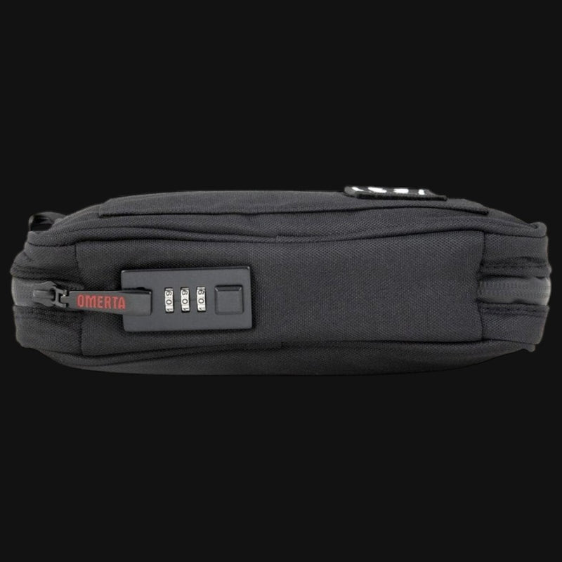 710 Pipes Smoke Shop black smell-proof Omerta The Boss pouch featuring a TSA-approved 3-digit combination lock.