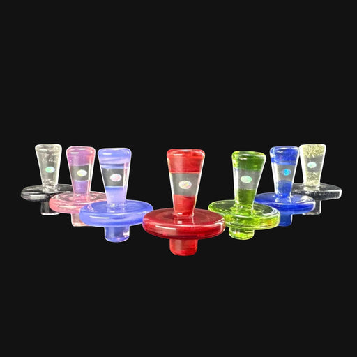 710 Pipes Smoke Shop Opal/Color Tower Cap dab tool with a flat base and tapered top, available in red, green, blue, purple, and clear.