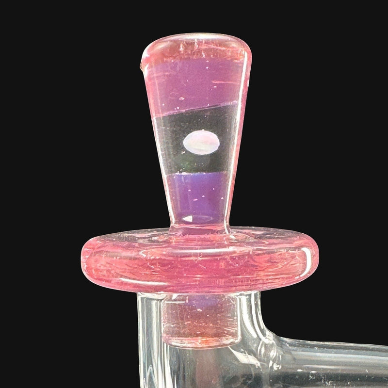 710 Pipes Smoke Shop pink and purple glass tower cap with opal accent