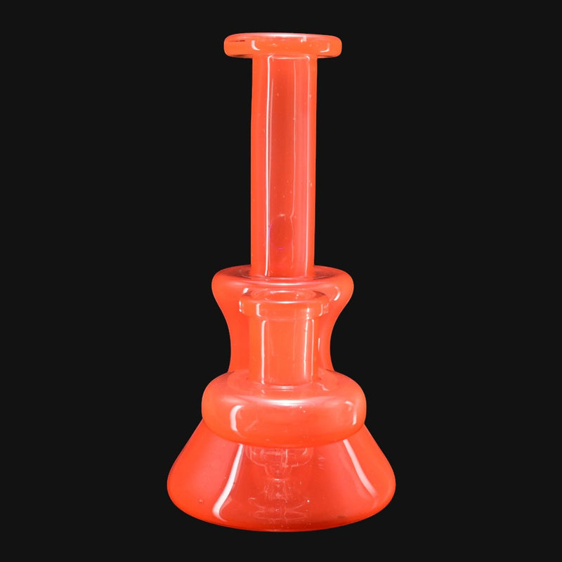 710 Pipes Smoke Shop orange glass dab rig with a 14mm joint and a flared base.