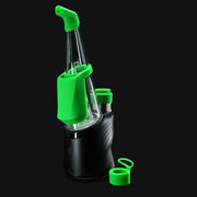 710 Pipes Smoke Shop Peak Pro Travel Pack with neon green silicone accessories for Puffco vaporizer on black base.