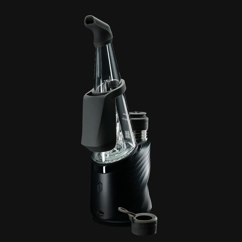 710 Pipes Smoke Shop Peak Pro Travel Pack with black silicone mouthpiece, carb cap, chamber jacket, and tether.
