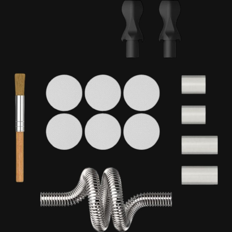 710 Pipes Smoke Shop Storz & Bickel Plenty Wear and Tear Set including screens, tubes, mouthpieces, and cleaning brush.