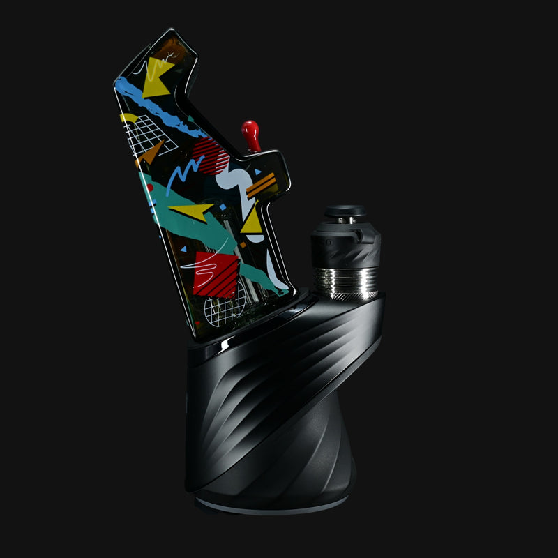 710 Pipes Smoke Shop Hemper Puffco Peak Top with a retro arcade design and colorful geometric patterns.