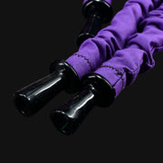 710 Pipes Smoke Shop purple fabric hookah hose with black glass mouthpieces and stitching