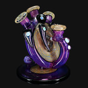 710 Pipes Smoke Shop purple glass hookah rig with dichro accents, opal attachments.