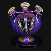 710 Pipes Smoke Shop purple glass hookah rig with dichro accents, opal attachments.
