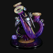 710 Pipes Smoke Shop purple glass hookah rig with dichro accents, opal attachments.