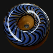 710 Pipes Smoke Shop J Worth purple and black glass skate slide with a swirling spiral pattern and amber center