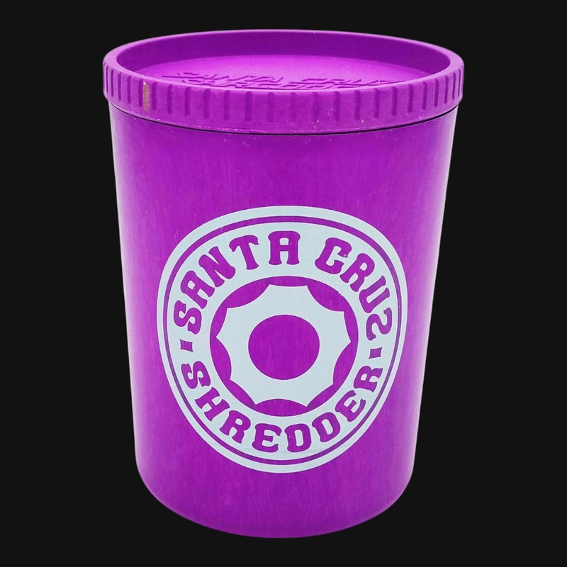 710 Pipes Smoke Shop purple hemp Santa Cruz Stash Jar with an air-tight lid and white logo branding.