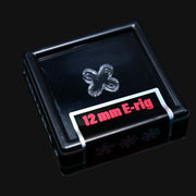 710 Pipes Smoke Shop Black Market Glass 12mm quartz flake with 4 blades in a protective display case.