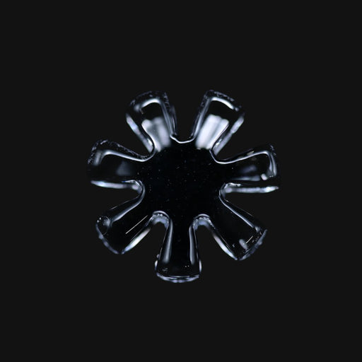 710 Pipes Smoke Shop Black Market Glass 12mm quartz flake with 7 blades on a black background