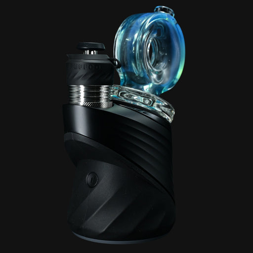 710 Pipes Smoke Shop Randohm Ohm Dry Peak Top in clear with a blue glass attachment.
