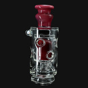 710 Pipes Smoke Shop Randohm Peak Straight Fab dab rig with purple rainbow mouthpiece and fab center, opal accent.