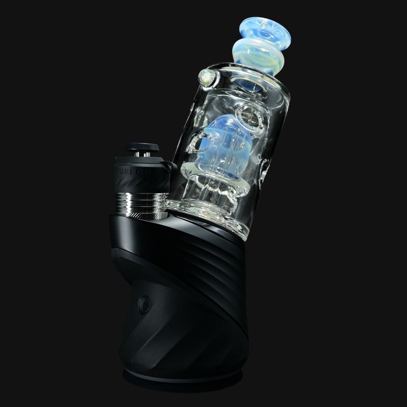 710 Pipes Smoke Shop Randohm Peak Straight Fab dab rig with UV mouthpiece and opal accent.
