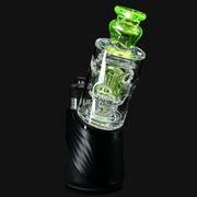 710 Pipes Smoke Shop Randohm Peak Straight Fab glass rig with green Ion mouthpiece and fab center.
