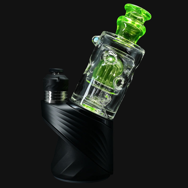 710 Pipes Smoke Shop Randohm Peak Straight Fab glass attachment with green Ion mouthpiece and fab center.