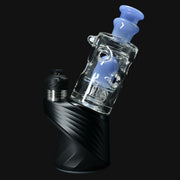 710 Pipes Smoke Shop Randohm Peak Straight Fab water pipe with satin over purple urple mouthpiece and fab center.