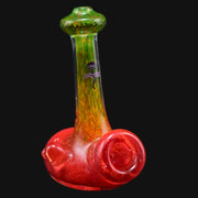 710 Pipes Smoke Shop Jellyfish glass standing Sherlock pipe in Rasta red, yellow, and green colors.