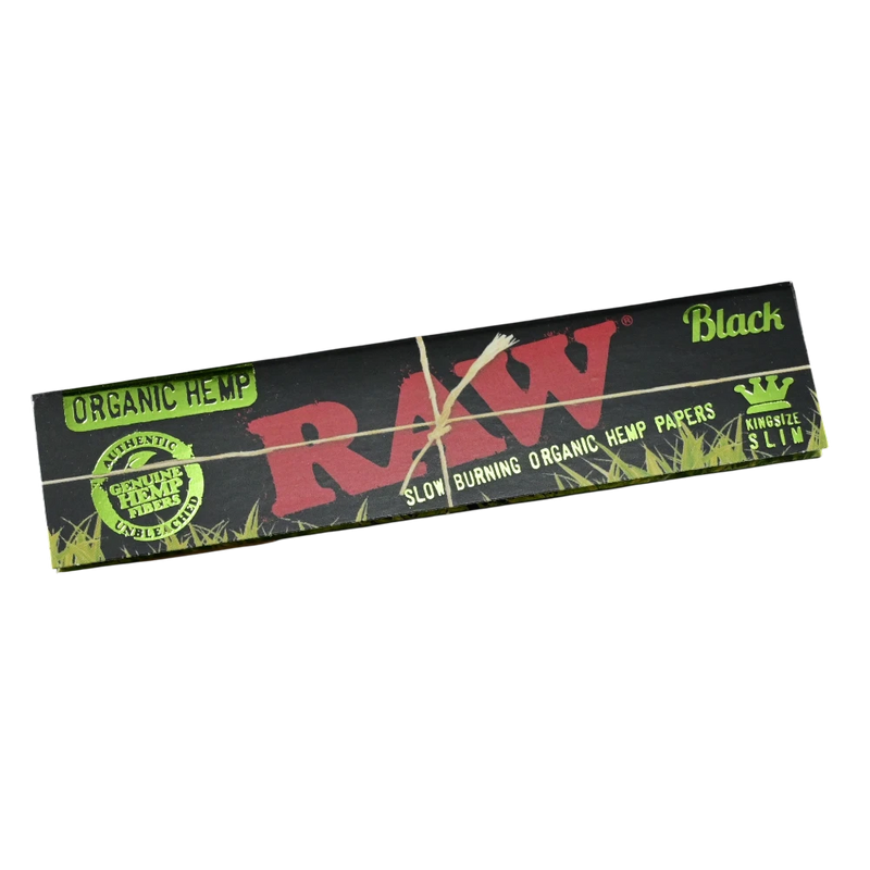 710 Pipes Smoke Shop RAW Black organic hemp king size slim rolling papers in unbleached packaging
