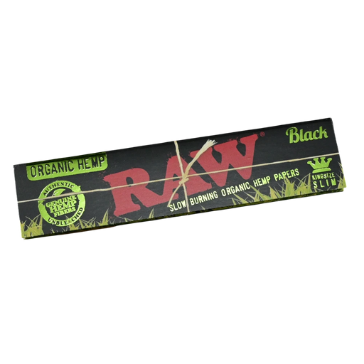 710 Pipes Smoke Shop RAW Black organic hemp king size slim rolling papers in unbleached packaging